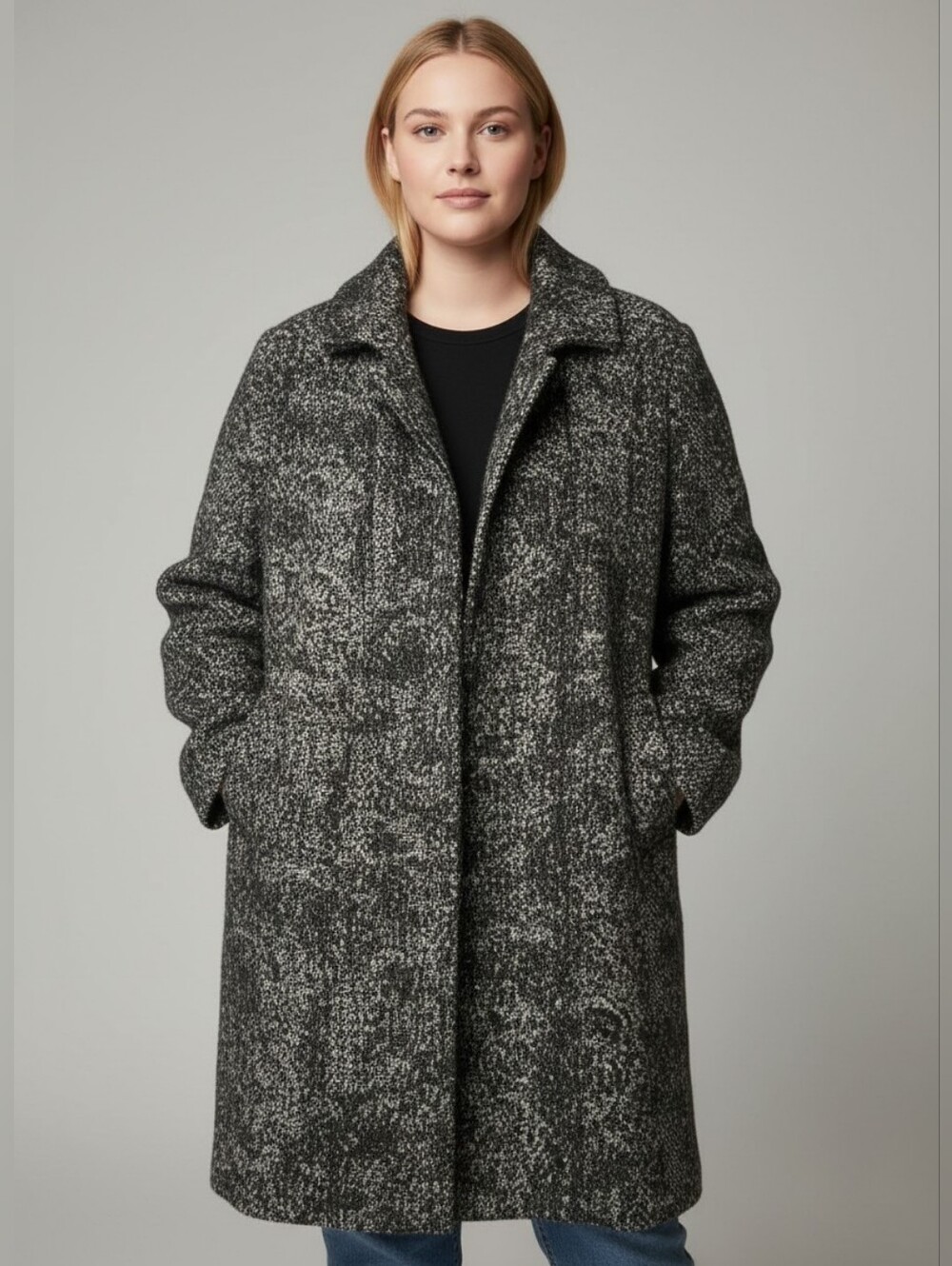 Tahari Black and Gray Coat